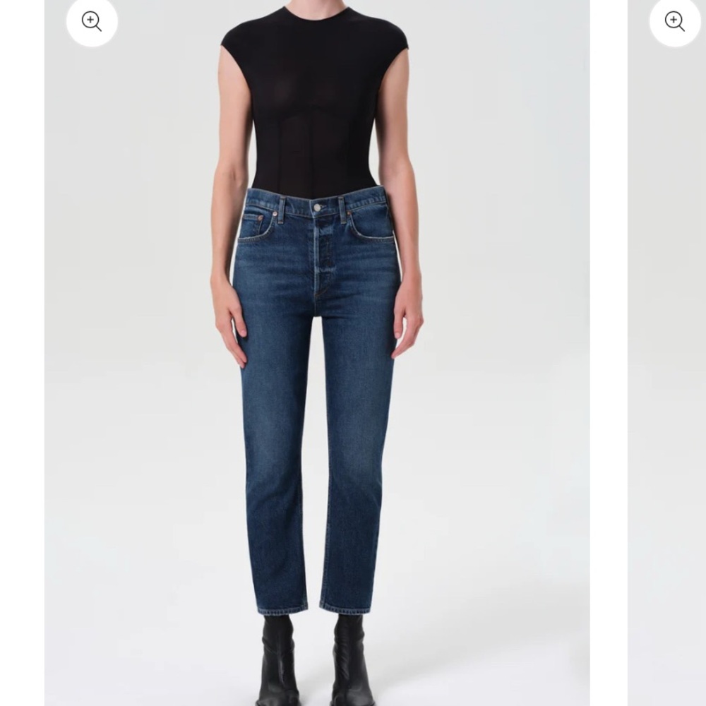 Agolde Riley High Rise Straight Cropped Jeans